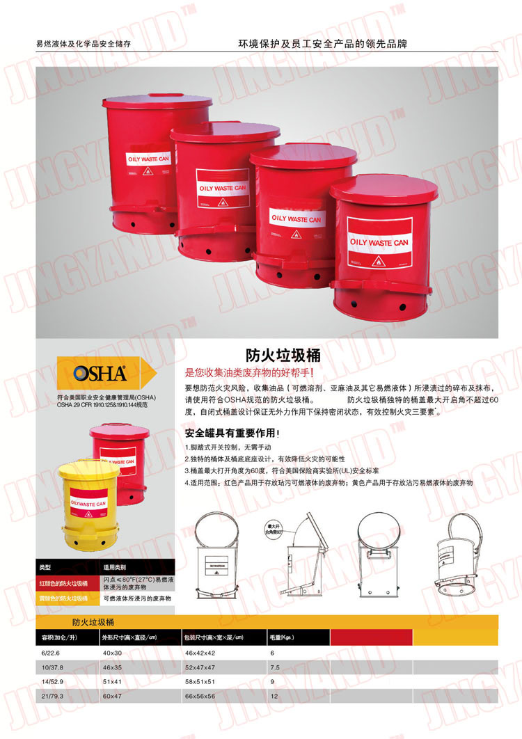 防火垃圾桶，化學(xué)品垃圾桶，油漬廢棄物回收桶