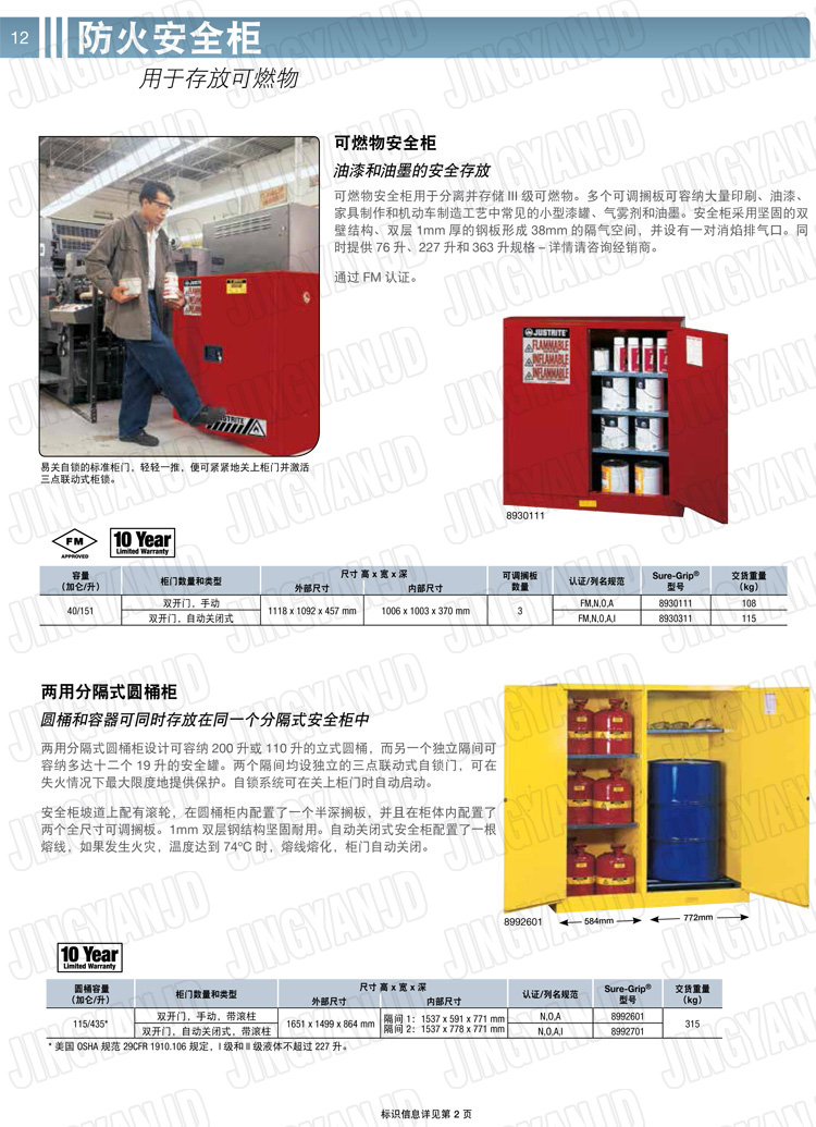 美國杰斯瑞特，防火安全柜，justrite防火柜，justrite安全柜，防爆柜justrite,8945201,1F1997