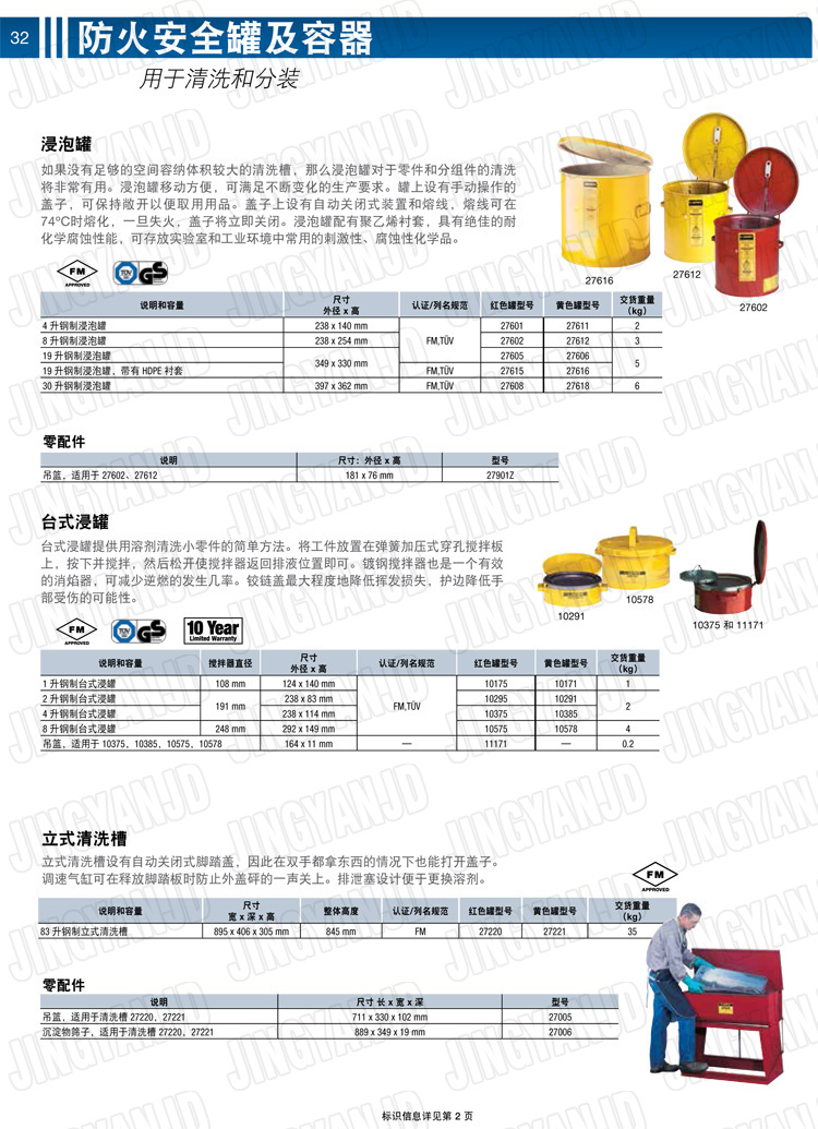 美國(guó)杰斯瑞特，justrite，臺(tái)式浸泡罐，立式清洗槽，清洗罐