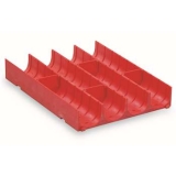 工具柜分類槽，紅色塑料分類槽4格 150×150×28mm，SH-11